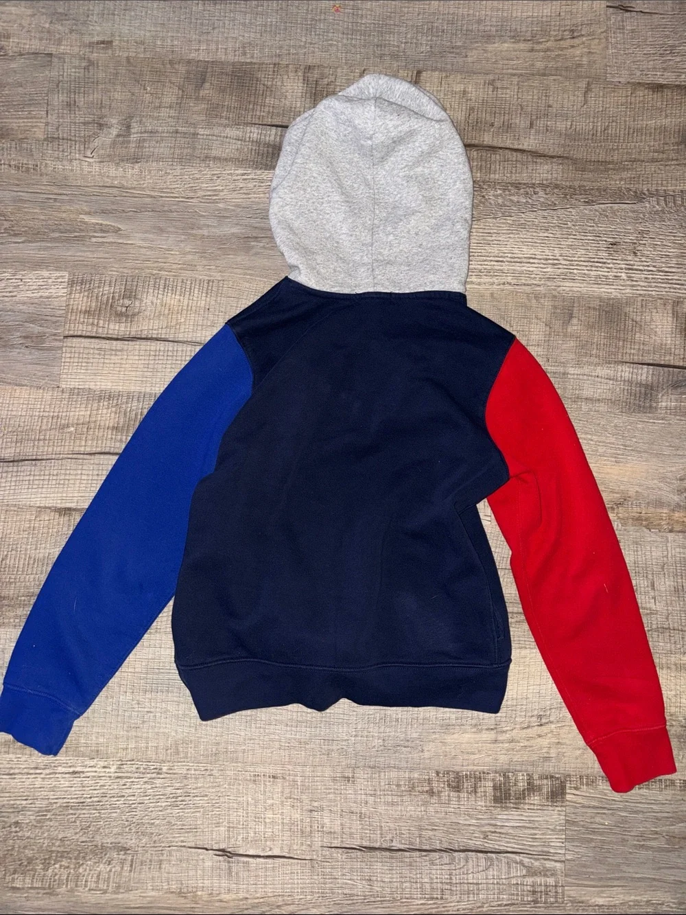 Ralph Lauren Polo Bear Size L 14-16 G Navy Hoodie with Red & Blue Sleeves